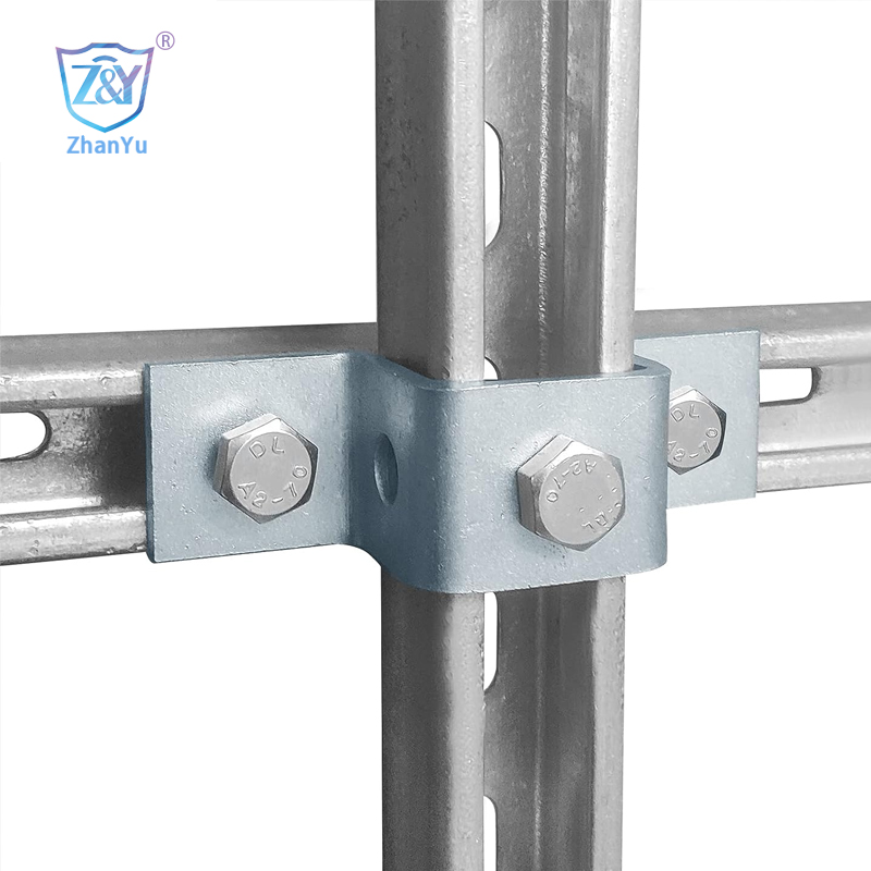 unistrut accessories, strut channel fitting-4 Hole T Shaped Connector Flat Plate Bracket