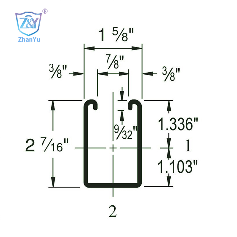 Struts Channel ,2-7/16″Cantilever Arm Foar Single Strut,Undergrûnske nutstunnelstipesysteem,